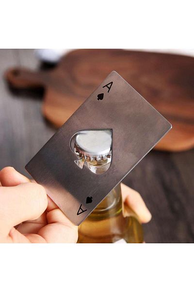 OEM Playing card shaped bottle opener – Metallic