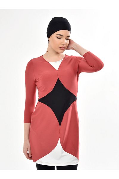 Ranuna Half Closed Swimsuit - Tile - Ranuna