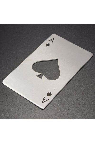 OEM Playing card shaped bottle opener – Metallic