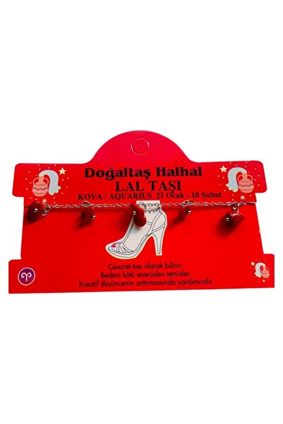 GALATA GIFT Natural Stone Anklet/Bracelet, 20-22cm Extension Chain with 5 Natural Stones Accessories-Card