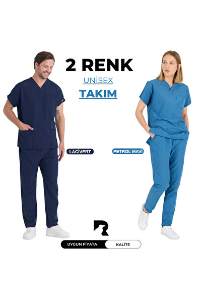 Raven Uniform مجموعة مكونة من قطعتين - زي موحد للممرضات والأطباء بأكمام خفاش ...