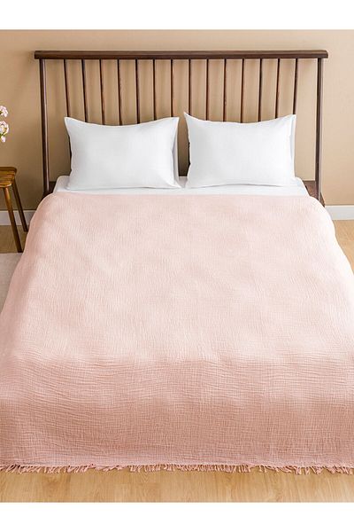 LC Waikiki Pink Double Cotton Bedspread