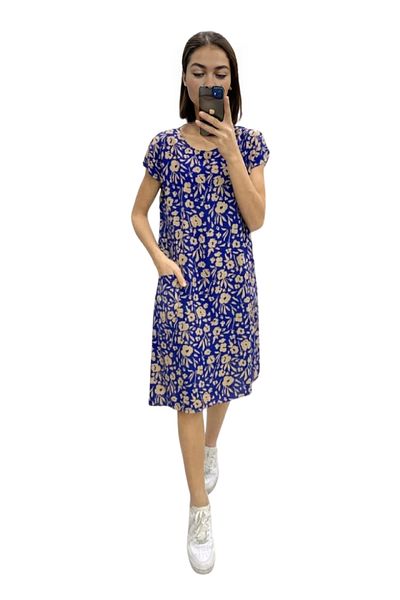 Modasultan Wide Collar Pocket Midi Viscose Dress