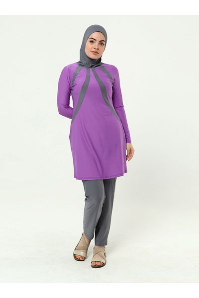 Ranuna Lycra Hijab Swimsuit - Lilac - Ranuna