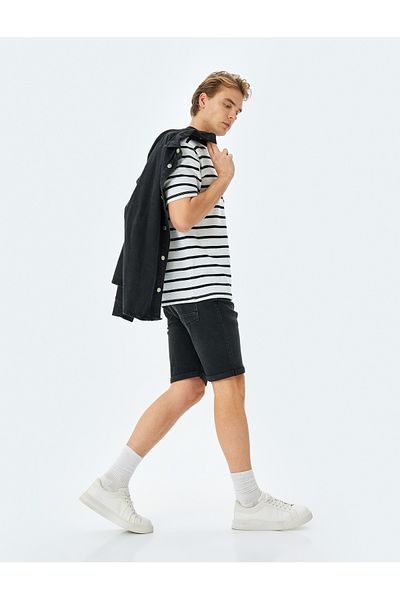 Koton Regular Waist 5 Pockets Slim Fit Jean Shorts