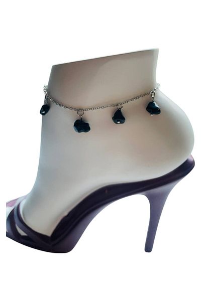 GALATA GIFT Natural Stone Anklet/Bracelet, 20-22cm Extension Chain with 5 Natural Stones Accessories-Card