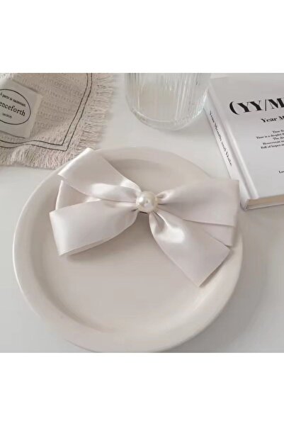 Shiklik MODA Γυναικεία σατέν φιόγκος με πέρλα και κούμπωμα