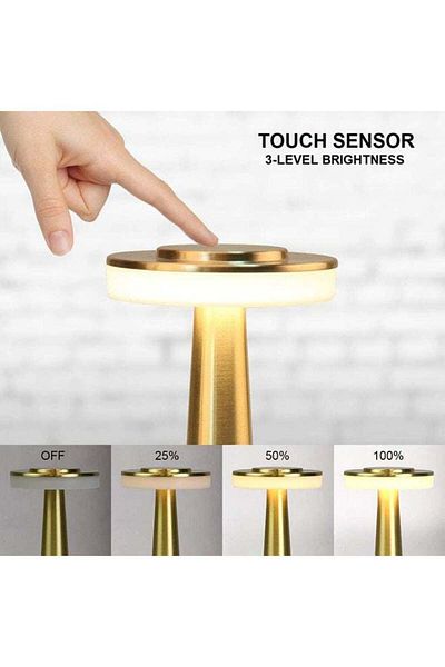 COOYA Decorative Gold Table Lamp-21cm LED, Dimmable,for Home/Office