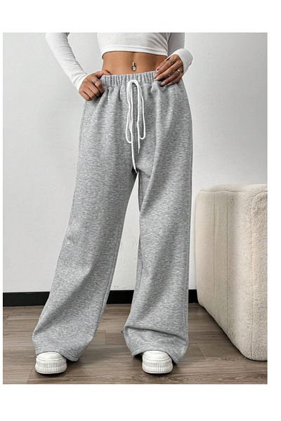 CANDERO Pantaloni de sport pentru femei, gri, largi, supradimensionați, de calitate, cu croiala largi, flexibili, confortabili, din țesătură YUS