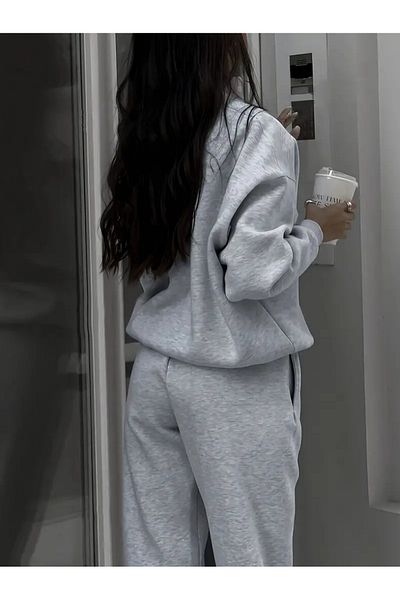CANDERO Pantaloni de sport pentru femei, gri JOGGER, supradimensionați, îmbrăcăminte sportivă, de calitate, cu croiala largi, pantaloni de sport din țesătură confortabilă, YUS