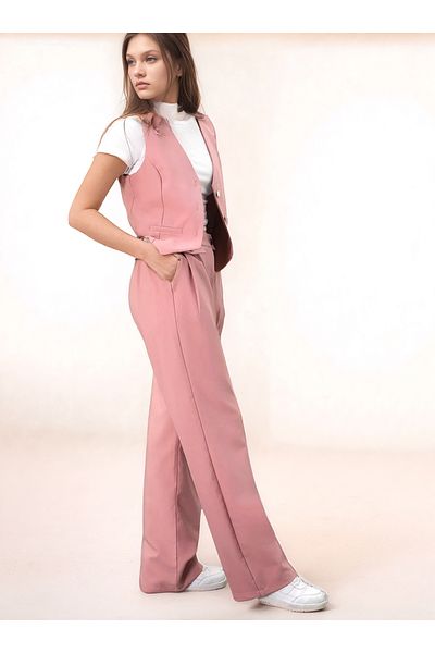 Jannock 2-Piece Girl's Suit with V-Neck Sleeveless Vest and Trousers