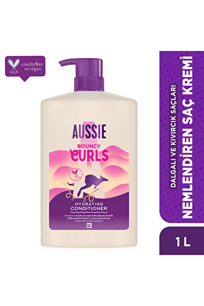 Aussie Bouncy Curls Dalgalı ve Kıvırcık Saçları Nemlendiren Saç Kremi 1000ml