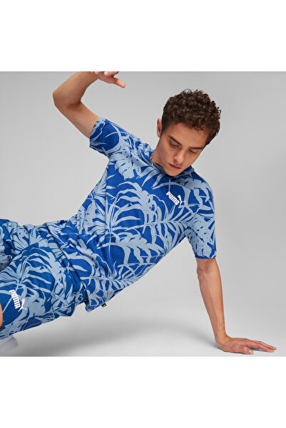 Puma تي شيرت رجالي ESS+ PALM RESORT - أزرق