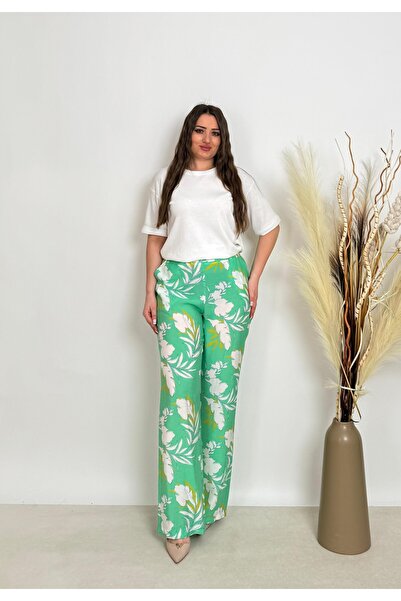 DE WHITES Plus Size Printed and Waist Elastic Pants