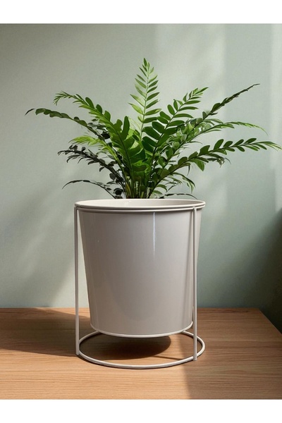 metalshop Metal Ayaklı Saksı Krem