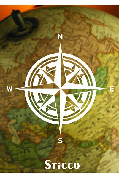 Sticco ملصق بوصلة - سيارة، ملصق كرفان للتخييم مقاس 25x25 سم