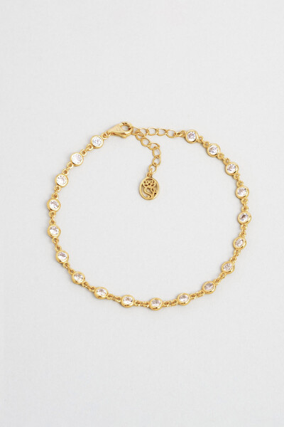 So CHIC... Rosalinda 18 Ayar Sarı Altın Kaplama 19 Cm Gümüş Bileklik