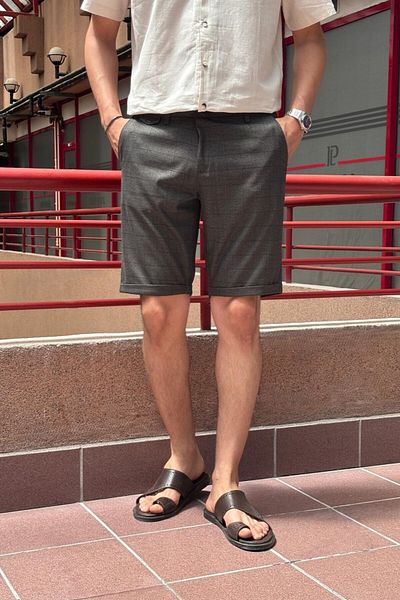 inpool Men'S, Pocket Detail, Plaid Pattern, Old Money Culture Shorts-Bermuda 247