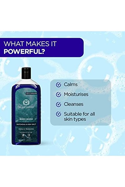 The Man Company غسول الجسم المعطر برائحة الباتشولي وملح البحر للرجال - 200 مل