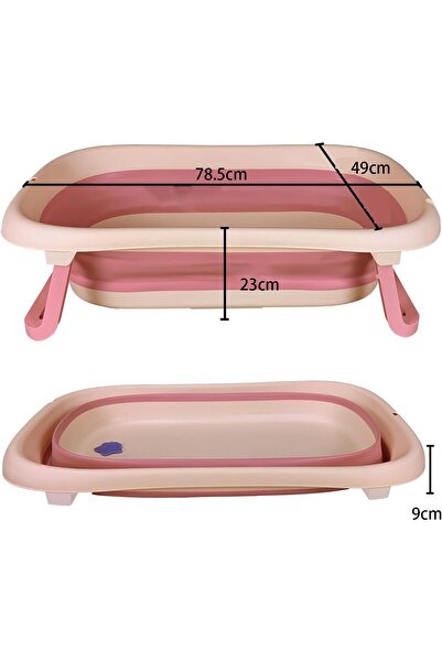 Yelajoy Collapsible Baby Bathtub,with Drain Hole, with Water Temperature Sensing for 0 to 12 Months (pink)