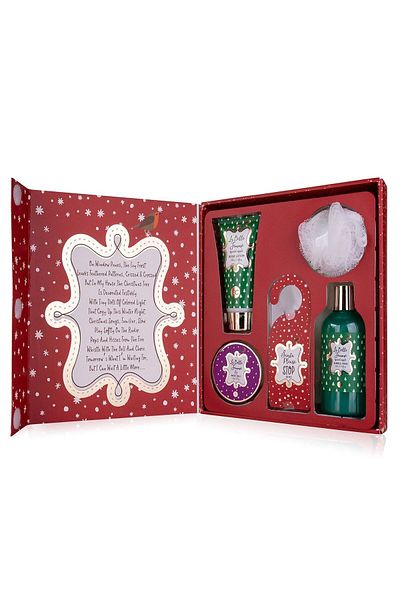 ACCENTRA La Belle Femme Noel Bath Foam and Salt Set – Christmas Eve Box in Gift Box