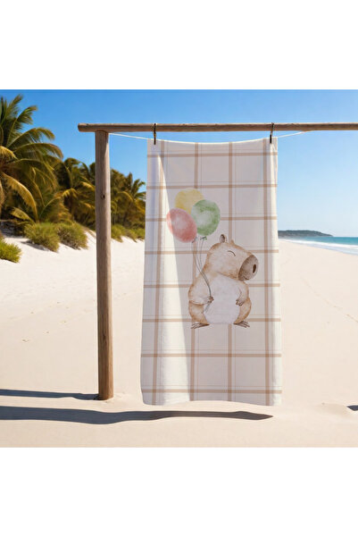Evmila Capybara Patterned Quick Dry 75X150 cm Beach Towel – Printed