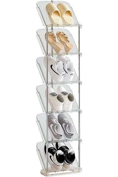 COOYA 6 Tiers Shoe Cabinet,Thickened Steel Pipe Support,Optimal Layer Spacing,for Living room