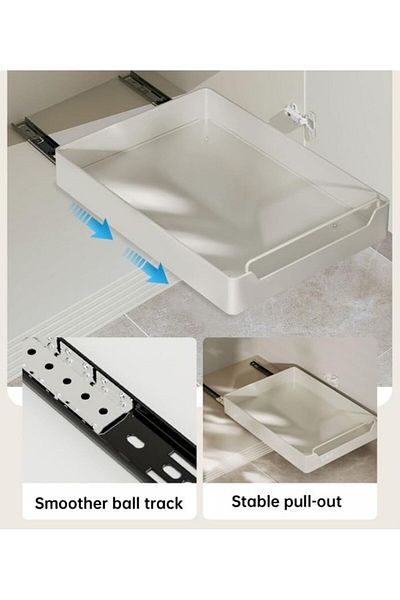 COOYA Pull Out Cabinet Organizer,with Adhesive Nano Film for Pots,Roll Out Shelf Storage for Kitchen