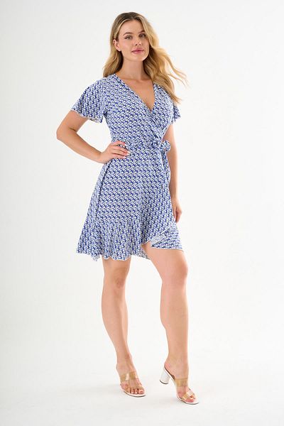 ALEXANDERGARDI Tie-Up Flounce Double Breasted Dress
