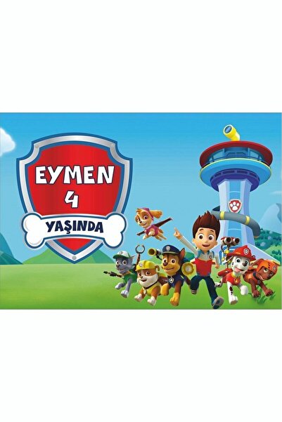 BMS Medya Paw Petrol Temalı Resimli Kişiye Özel Isimli 70x100 Ölçüsünde Brand...