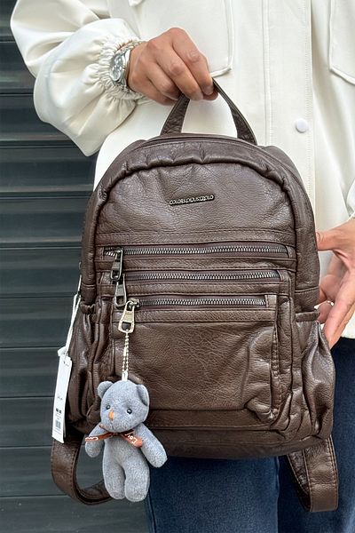 Just Polo Imported Washable Leather Backpack and School Bag