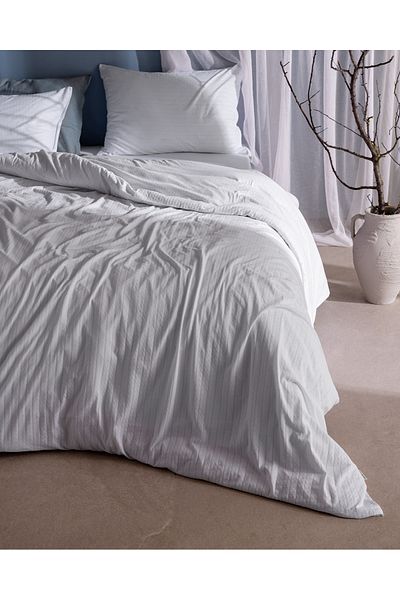 Madame Coco Marlene Double 100% Cotton Combed Cotton Elastic Duvet Cover Set - White