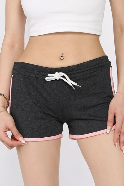 GÜLSELİ Anthracite Women's Printed Mini Shorts