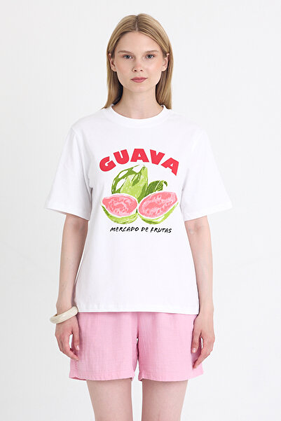 Rays Μπλουζάκι με λευκό στάμπα Oversize 6938
