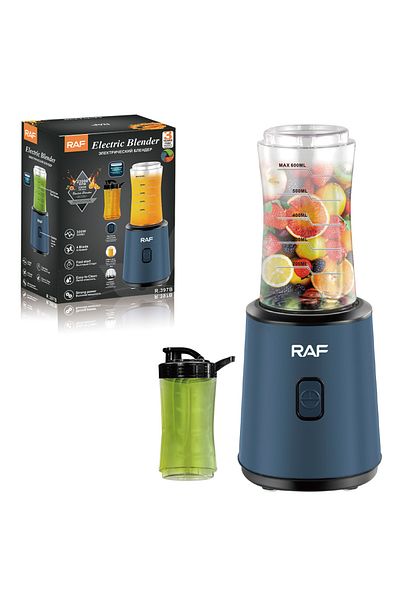 RAF Goodlife خلاط كهربائي من راف، 300 واط، 4 شفرات للعصارة، 600 مل، أزرق داكن، R.397B