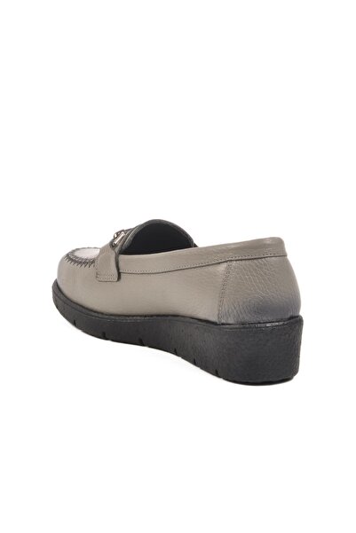 WALKWAY Bb095 Z Gray Genuine Leather Women's Casual Shoes