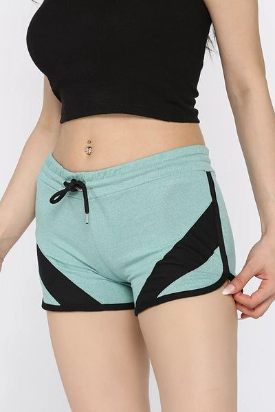 GÜLSELİ Mini pantaloni scurți imprimați pentru femei Mint Piping