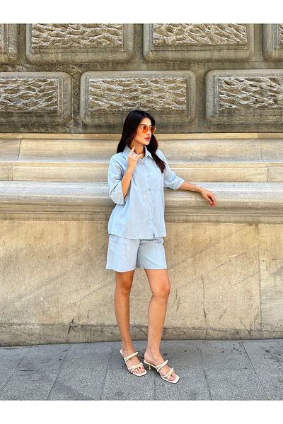ikomteks Linen Lace Shorts Set