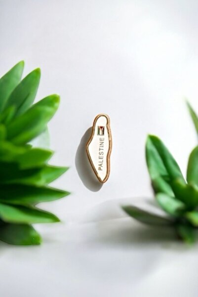 Bi Dünya Store Palestine Broş Beyaz