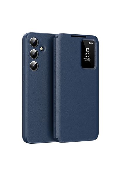 SKYDDAR INNOVATION Husă pentru Samsung Galaxy S23 FE, cu portofel și SmartView, Premium, set de stickere, albastră