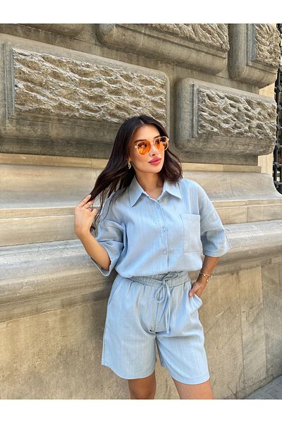 ikomteks Linen Lace Shorts Set