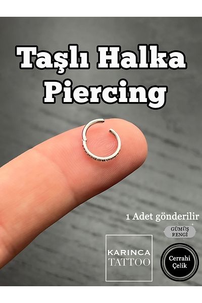 Karınca Piercing Zircon Stone Piercing Surgical Steel Ring Helix Lip Septum Eyebrow Daith Rook Ear Nose Tragus Earring