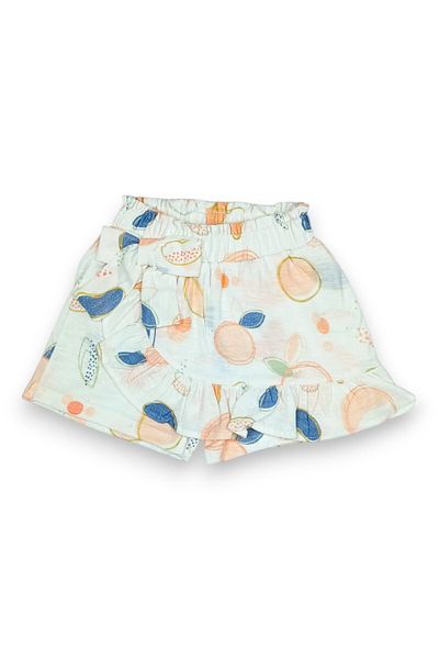 Via Girls Baby Girl Shorts 100% Cotton Fruit Pattern Ruffle Bow Shorts |   9-24 Months Baby Clothing