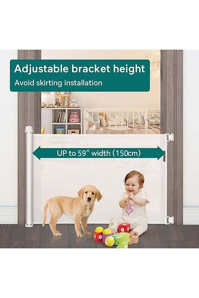 Lumely Retractable Baby Gate ,33" Tall Extends to 59" Wide,for Kids or Pets,for Doorways,Stairs,Hallways