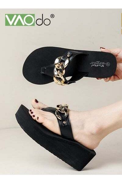 VAODO Womens Thong Flip Flops Platform High Wedge Beach Sandals Summer Non-slip Comfortable Slippers