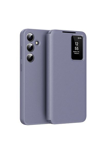 SKYDDAR INNOVATION Husă pentru Samsung Galaxy S25 Plus, cu portofel și SmartView, Premium, set de stickere, violet