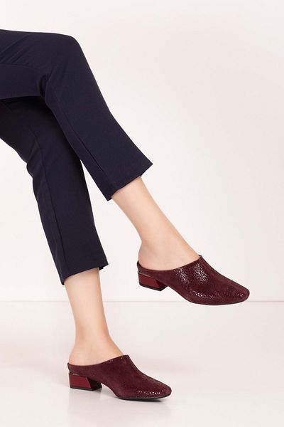 Gondol Genuine Leather Stylish Comfortable Sabo Gondola Slippers Vdt.16 Claret Red