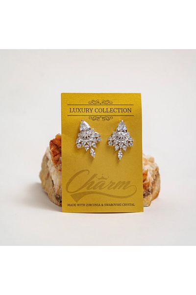 CHARM "Crystal Bloom" earrings with flower-shaped zirconia stones – Charm