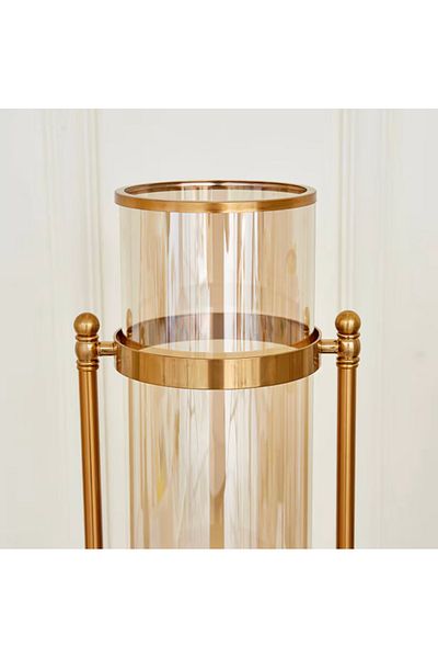 LUXXO Decorative Vase for Flowers or Candles, Smokey Glass, Sens M
