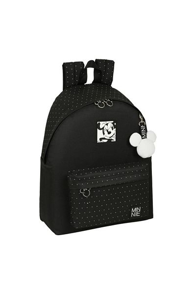 Minnie Mouse School Bag, Minnie Mouse, Topitos, Black, 33 x 42 x 15 cm